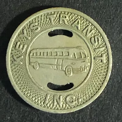 Keys Transit Inc. (Miami FL) WM G/F One Fare Bus Transit Token 16mm C1955 Scarce • $9.99