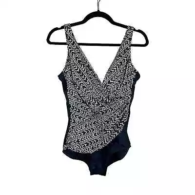 Miraclesuit Size 14 Lush Life Oceanus Swimsuit Midnight Blue Shaping One Piece • $39.98