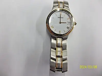 Vintage  Movado 2 Tone Watch - 81-E7-878 With Date  Runs Great • $299