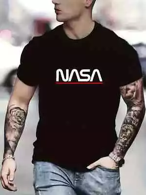 Nasa Letter Prints T-Shirt Popular Space Inspired Round Neck Cotton Fabric Tees • £8.67