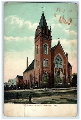 C1905's St. Joseph Church Exterior Meriden Connecticut CT Posted Trees Postcard • $29.95