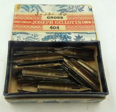 Beautiful Vintage Box Of 106 Joseph Gillott’s 404 Dip Pen Flex Brass Nibs • $300