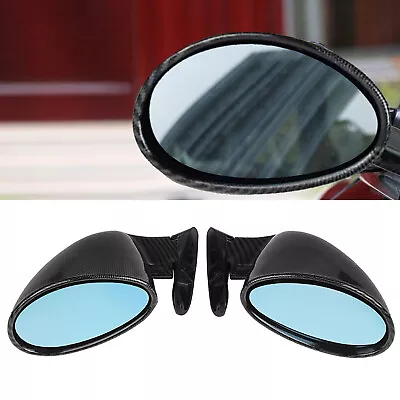 Pair Car Racing Rearview Side Wing Mirrors F1 Style Carbon Fiber Look Universal • $29.45