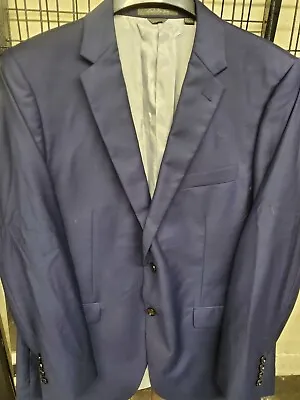 Indochino Blazer Bespoke Sport Jacket Tailored Mens 44R Wool Classic Fit Blue • $74.95
