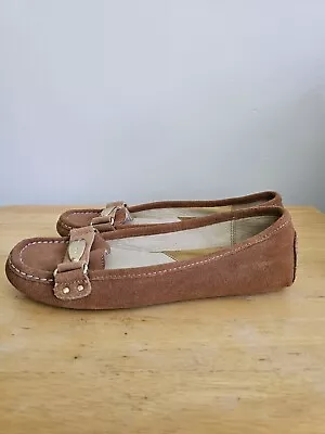 Michael Kors Suede Moccasin Loafer Flats Chestnut Brown 6.5M • $4.99