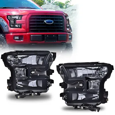 Fit For 2015 2016 2017 Ford F150 Smoke Lens Clear Corner Headlights Head Lamps • $98.45