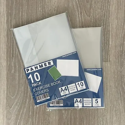 Panmer A4 Clear Exercise Book Covers Slip On Jackets • £3.99