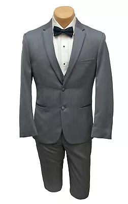 Men's Grey Michael Kors Tuxedo With Flat Front Pants & Vest Slim Fit 38L 32W • $79.95