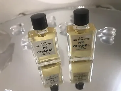 Vintage Chanel No 5 EDT Set Of 2 Perfume Miniatures .13oz 4ml Pristine! • $40