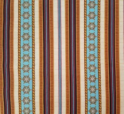 Wizard Of Oz BTY Quilting Treasures Stripe Blue Brown Tan Wine • $6.99