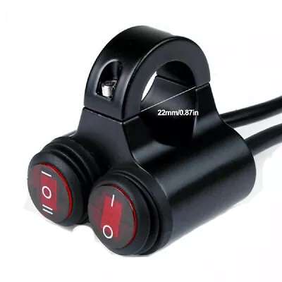 $15.20 • Buy Motorcycle Headlight Dual Button Switch Spot Light ON OFF Handlebar Accessories