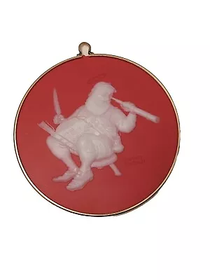Hallmark 1986 Norman Rockwell Santa Checking It Out Cameo 7th In Series Ornament • $3.95