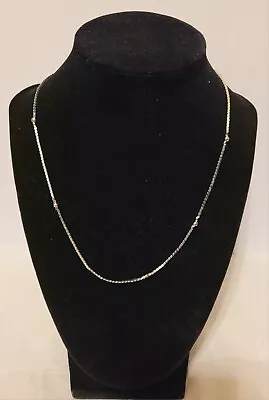 Vintage Monet Silver Tone & Bead Dainty Choker 18  Necklace • $6.99