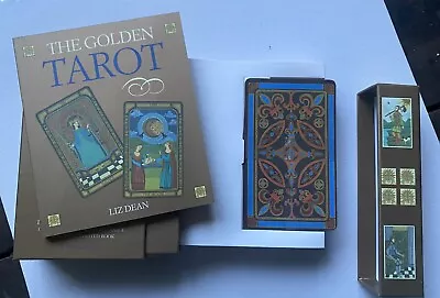 The Golden Tarot - Rider Waite Tarot Deck Box Set With Book - Liz Dean • £5