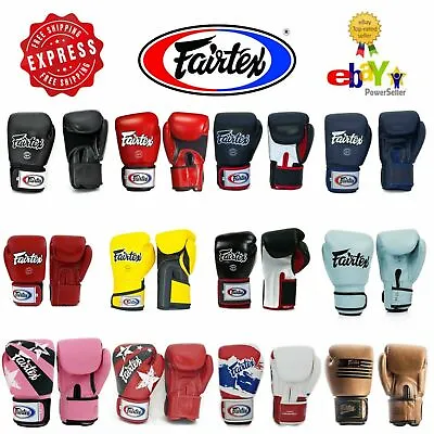 Fairtex Gloves Muay Thai Kick Boxing MMA K1 BGV1 BGV5 BGV6 Size 8 10 12 14 16 Oz • £109.14