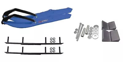 C&A Pro Blue BX Snowmobile Skis W/ 6  Round Bars Complete Kit • $391.06