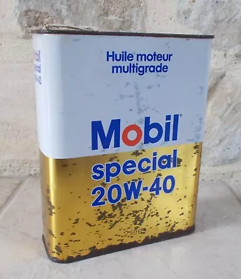 Antique MOBIL SPECIAL 20W40 Oil Can Auto Old Vintage France French Petroleum • $31.68