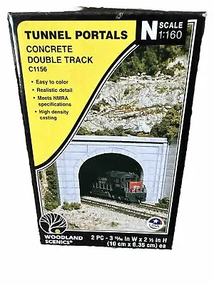 Woodland Scenics N Scale C1156 Tunnel Portals Concrete Double Track NOS • $15.99