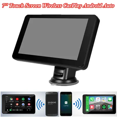 7'' Wireless Carplay Android Auto Car Tablet Monitor Screen Stereo GPS W/Camera • £130.79