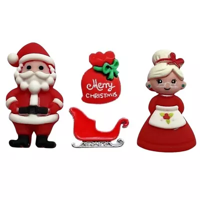 Mr. And Mrs. Claus - Shelly's Buttons - Christmas Buttons - Craft Scrap Sew • $3.99