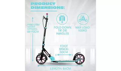 Zinc Verge Pro Folding Big Wheeled Scooter FREE P&P • £59.99