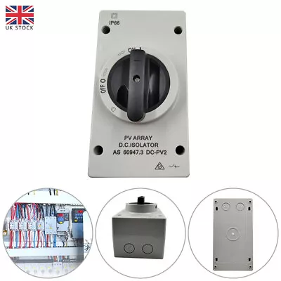 32a 2 Pole/4 Pole 1000v Dc Ip66 Solar/pv True Dc Enclosed Rotary Isolator Switch • £23