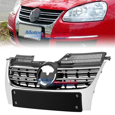 $86.50 • Buy Front Bumper Center Chrome Black Grille Grill For VW Jetta MK5 Sedan 2006-2010
