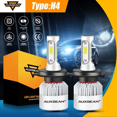 AUXBEAM H4 HB2 9003 LED Headlight Conversion Kit 72W 8000LM High Low Beam Bulb • $24.99