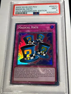 2023 Yu-Gi-Oh! Pharaoh's Servant Magical Hats #EN033 PSA 9 • $18