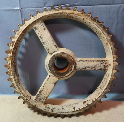 Vintage Industrial Machine Age Steel Dbl. Chain Gear Steampunk Altered Art • $24.50