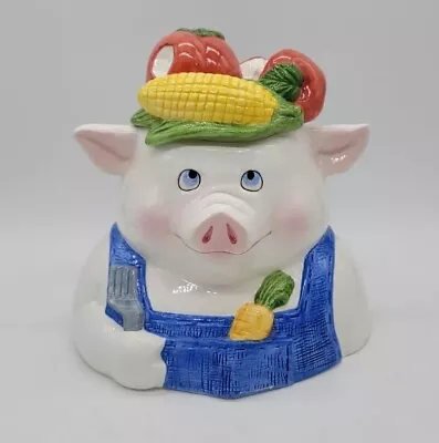 Vintage Cottagecore Chubby Barnyard Pig Cookie Jar By Clay Arts 1994 • $54.99