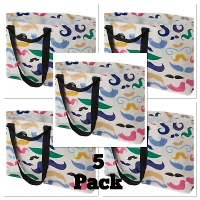 5 Pack IKEA Bag Mustache Storage Laundry 19 Gallon Banglig Frakta Tote Bags New • $14.98