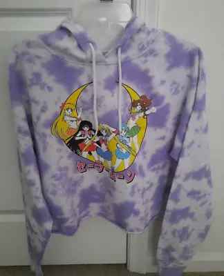 Sailor Moon Tie Dye Hooded Cropped Sweatshirt Women's Size XL Anime Cartoon • $10