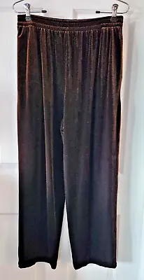 Vtg Impressions Lifestyle Brown Velvet Pants Full Elastic Waist Pull On - Size M • $15