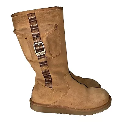UGG Boots Size 4 Retro Cargo Leather Sheepskin Warm Comfort Boots • $35