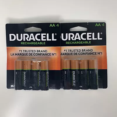(2) Duracell Rechargeable AA NiMH 2500 MAh 4 Pack Batteries 8 Batteries Total • $22.75