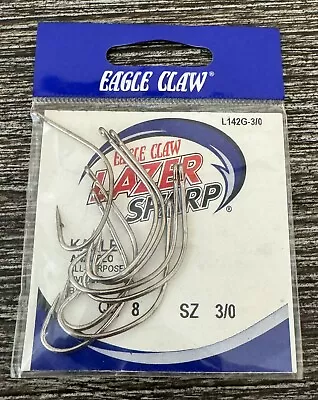 Eagle Claw L142G-3/0 Kahle Hooks Nickel Size 3/0 8CT • $5.95