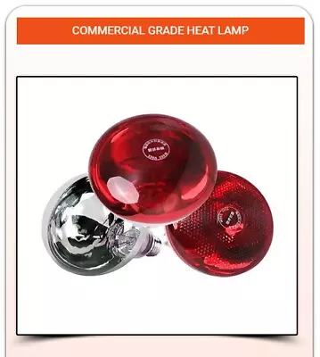 150W+ Infrared FarmGrade Heat Lamp For Chicken Coop Thick Quartz Glass Red Light • $14.99