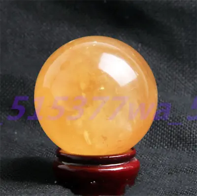 40-100mm Nature Yellow Crystal Sphere Citrine Ball Rich Reiki Magnetic +Stand • $9.99