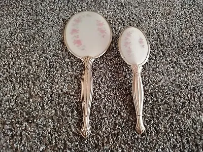 Antique Vintage  Floral Design Gold Vanity Mirror And Hair Brush Set • $9.99