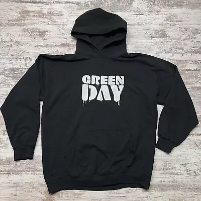 Vintage Green Day Hoodie Adult Large Black Sweatshirt Rock Band 2002 Y2K Mens • $29.99