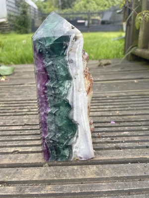 £39.99 • Buy Druzy Rainbow Fluorite Wave Tower Point 16.7 Cm 906 Grams UK Sellers F11 # 2