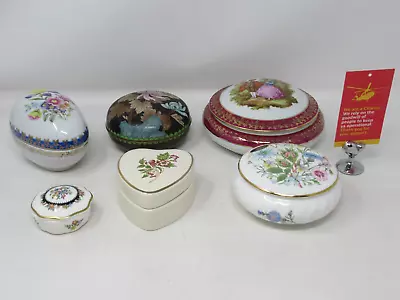 Collection Of Lidded Trinket Pots Wedgewood Wade Ansley Limoges Jingfa       A10 • £5.95