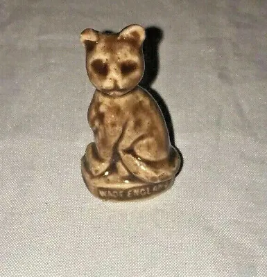 WADE England Miniature Brown Cat Figurine Whimsies Red Rose Tea 1 1/2 In. • $3.57