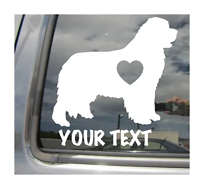 Newfoundland Dog Heart Love - Custom Name Text Car Vinyl Decal Sticker 01123 • $4.99