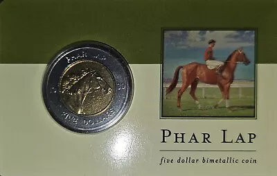 Phar Lap Bi-metal $5 Commemorative Coin On Card • $20