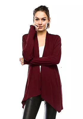 Womens Lightweight Long Sleeve Open Front Cardigan-Made In USA (S-5X) Plus Size  • $21.99