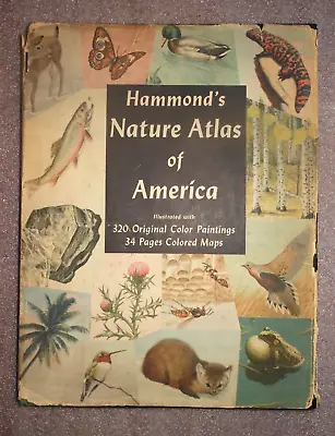 Vintage  Hammond's Nature Atlas Of America  HC W/Dust Jacket Jordan - Circa 1952 • $10