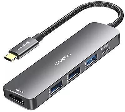 USB C Hub With 4K HDMI100W Power Delivery3 USB-A Data Ports5-in-1 USB Type... • $16.76