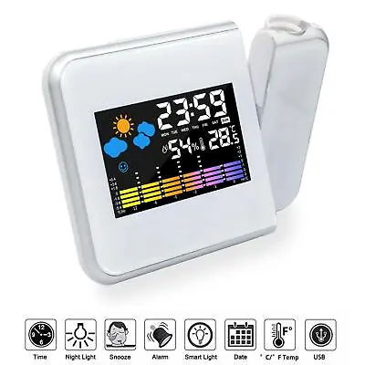 £9.28 • Buy Smart Alarm Clock Digital LED Projector Temperature Time Projection  LCD Display